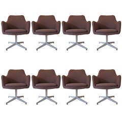 Set of Eight Swivel Dining or Conference Chairs by Ward Bennett