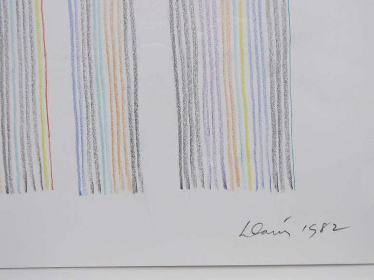 Gene Davis Original Colored Pencil Drawing