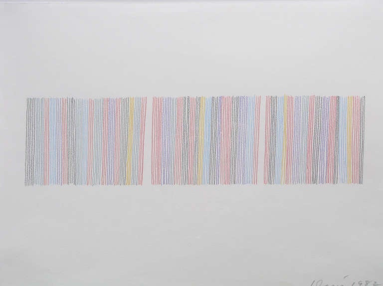 Gene Davis Colored Pencil on Paper