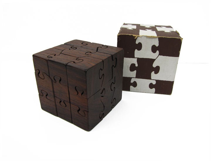 Mid-Century Modern Rosewood Puzzle Cube