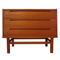 Danish Teak Vanity Dresser Chest