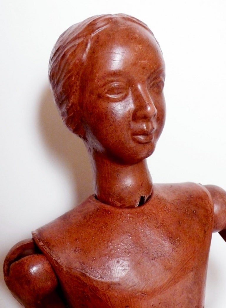 Three French Earthenware Artist's Articulated Mannequins For Sale at