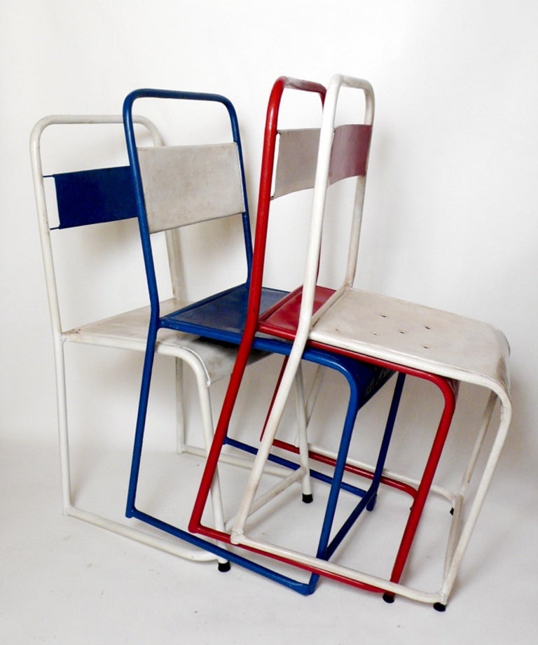 Stackable,outdoor,multi colours, galvanised tin chair, from Ngadino Waringin Rejo Rt . Berlin 1930