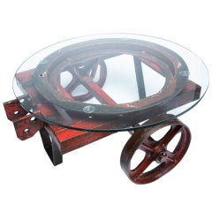 Industrial Iron Cart With Wheels.