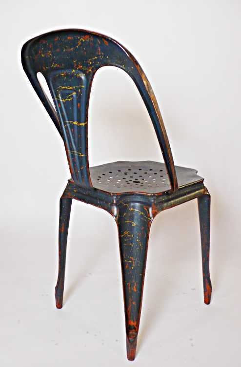 Mid-20th Century Stackable Green Galvanised Tin Chair, Multipls, J. Mathieu
