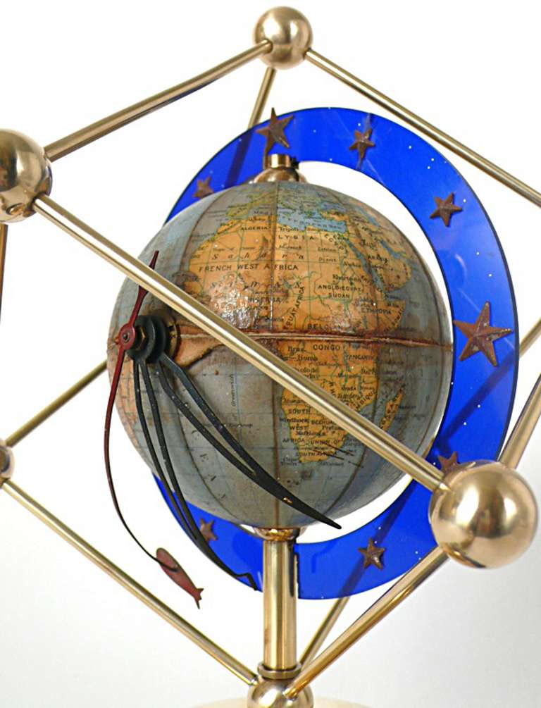Brass An Unusual Holland Clock Globe. 