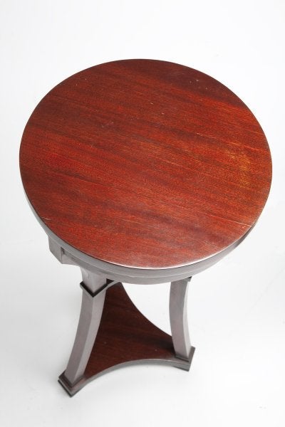Wood Pair of rare small round Russian Biedermeier side tables.