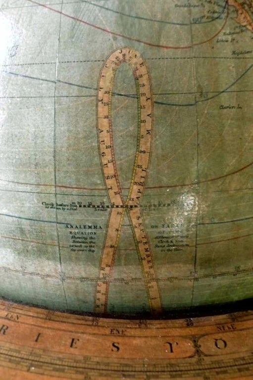 An Important English Library Terrestrial Globe , Wooden Plint Ov In Excellent Condition In Milan, IT