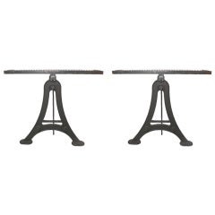 Cast Iron Industrial Elements Converted In A Pair Of  Metal Cons