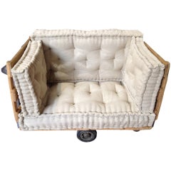 Antique Little Sofa Made Reusing A Coal Mine Cart With Sideboards