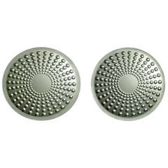 Antique Rare Pair of Round Cut Mirrors, Optical Scientific Instrument Components.
