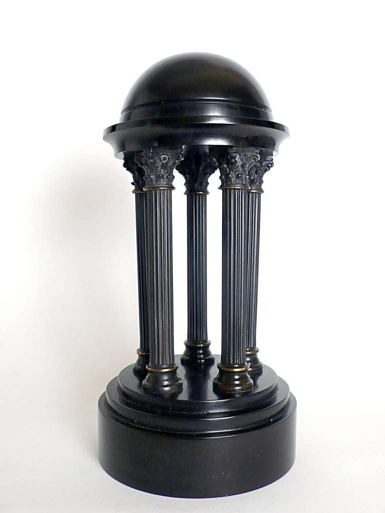 A Rare  Italian Grand Tour Object Depicting A Pair Of Little Marble Round Temple In Excellent Condition In Milan, IT