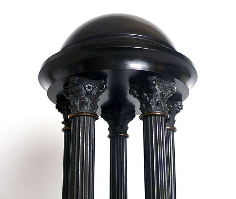 19th Century A Rare  Italian Grand Tour Object Depicting A Pair Of Little Marble Round Temple