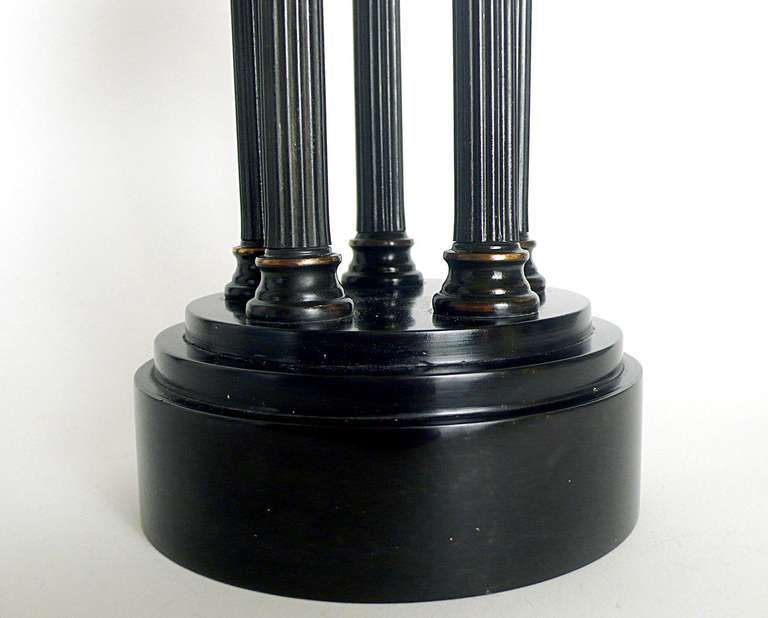 Bronze A Rare  Italian Grand Tour Object Depicting A Pair Of Little Marble Round Temple