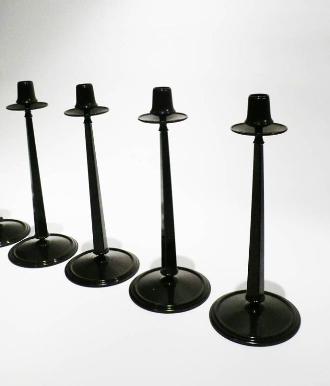 Mid-20th Century Six Ch. R. Mackintosh bakelite candlesticks.Available singularly