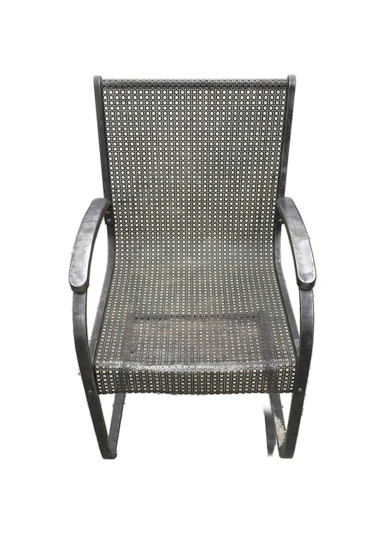 Rare and Unusual Pair of Outdoor Metal Armchairs For Sale at 1stDibs