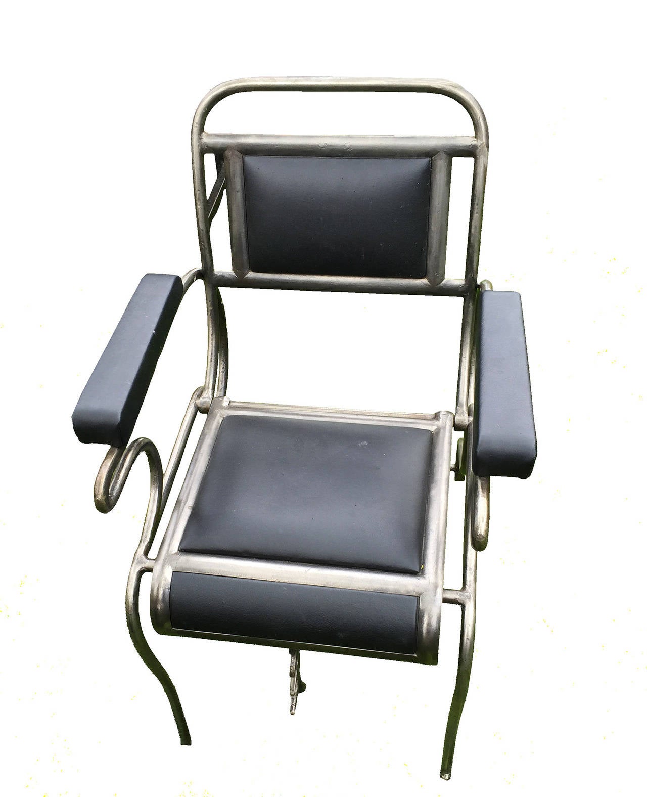 Mid-20th Century Iron and Stainless Steel Dentist Armchair.