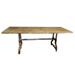Unusual rectangular industrial dining table.