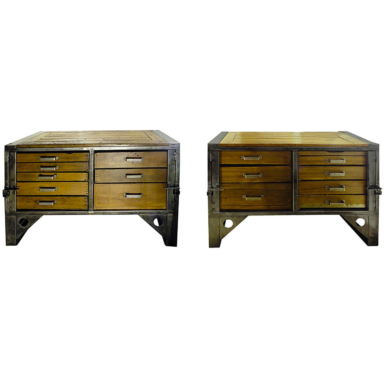 Two Industrial Chests of Drawers