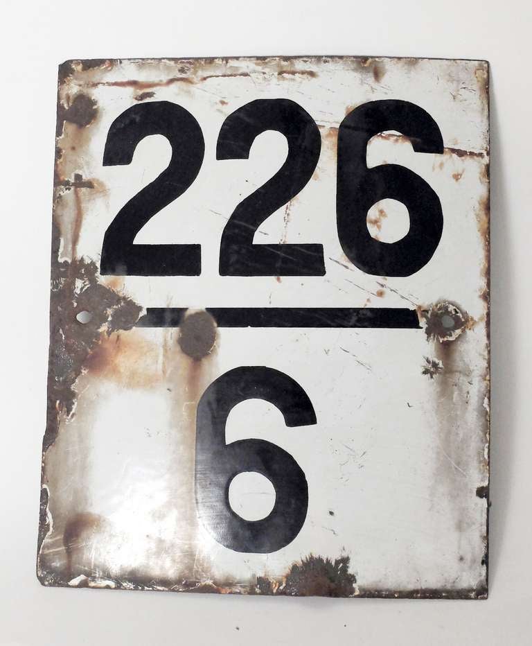 Set of 9 metal porcelain black and white Victorian train station platform sign, in use in England 1900 ca.