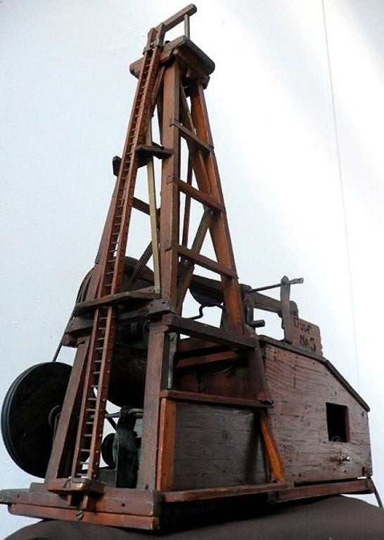 Wooden Model Of A Gulf Oil Pump With Electric Mechanical Engine
