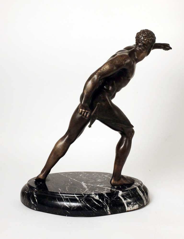 Neoclassical Grand Tour Bronze of the Borghese Gladiator In Excellent Condition In Milan, IT