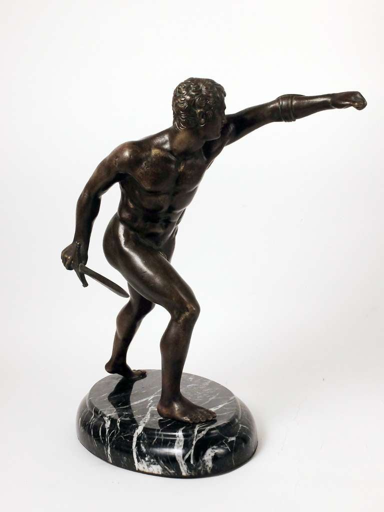 19th Century Neoclassical Grand Tour Bronze of the Borghese Gladiator
