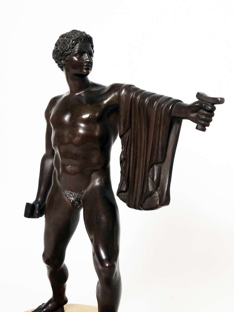 19th Century A Neoclassical Grand Tour Bronze of a Gladiator