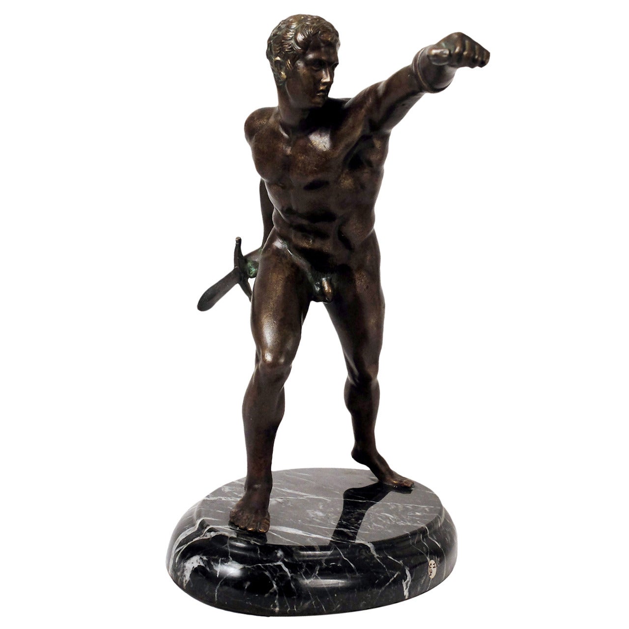 Neoclassical Grand Tour Bronze of the Borghese Gladiator