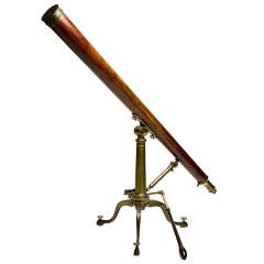 English Mahogany Telescope. Signed Dollond.