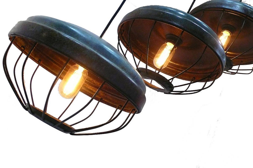 American Swinging Metal Enameled Lamps. Sold Also Separately.