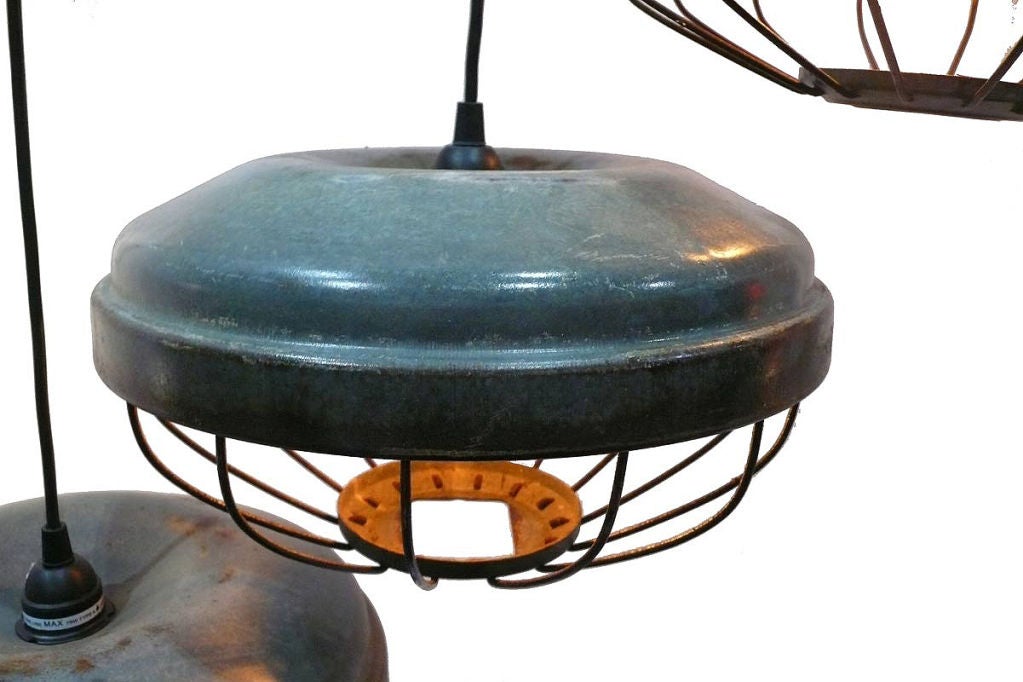 Swinging Metal Enameled Lamps. Sold Also Separately. In Good Condition In Milan, IT