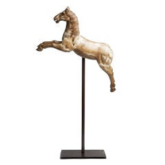 A rare Italian sculpture of a rampant carrousel horse.