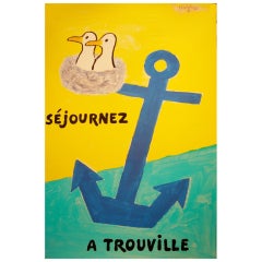 Original 1980's Raymond Savignac Poster, Sejournez A Trouville!