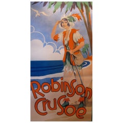 1920s Original 2 Sheet Theater Poster, Robinson Crusoe