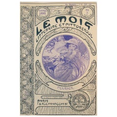 Illustration originale Art Nouveau de 1899, Le Mois Fevrier - Mucha