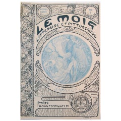 Antique 1899 Original Art Nouveau Illustration, Le Mois Janvier - Mucha