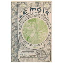 Antique 1899 Original Art Nouveau Illustration, Le Mois Mai - Mucha