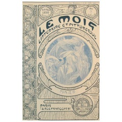 1899 Original Art Nouveau Illustration, Le Mois Mars - Mucha