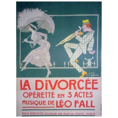Original 1900s Operetta Poster - La Divorcee