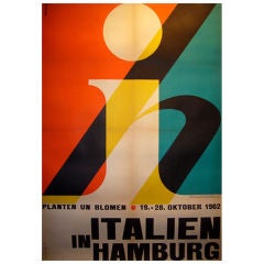 Vintage Original 1960s Poster Italien in Hamburg by Ruffolo