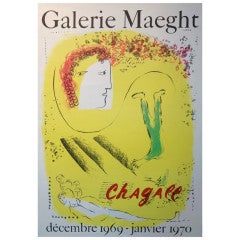 Original 1970 Marc Chagall Exhibition Poster, Galerie Maeght