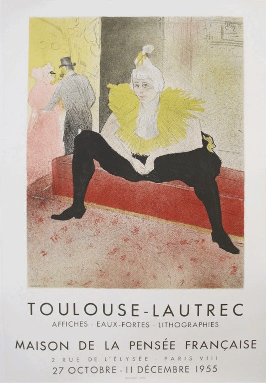 Original 1955 Exhibition Poster - Toulouse Lautrec