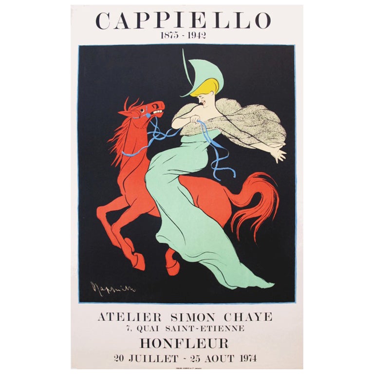 1974 Cappiello Exhibition Poster, Atelier Simon Chaye For Sale