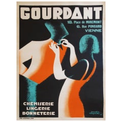 Vintage Original 1930s Gourdant Poster, Couple - Doudou