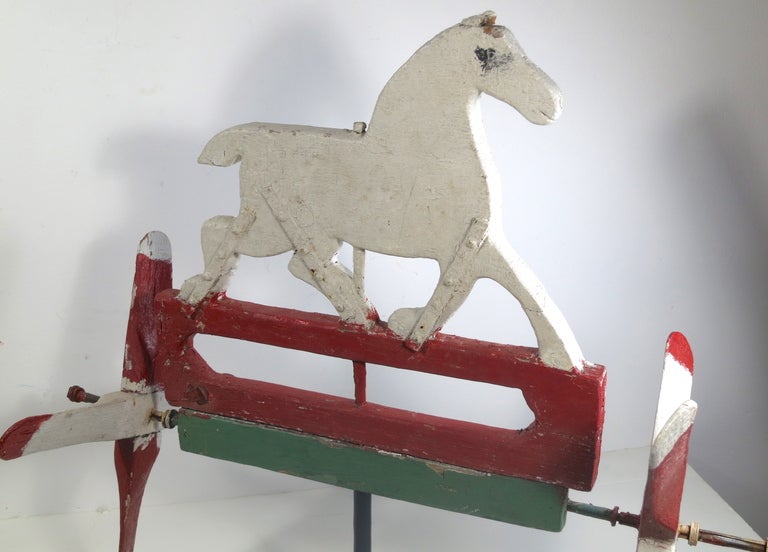 Carved Galloping Horse Whirligig