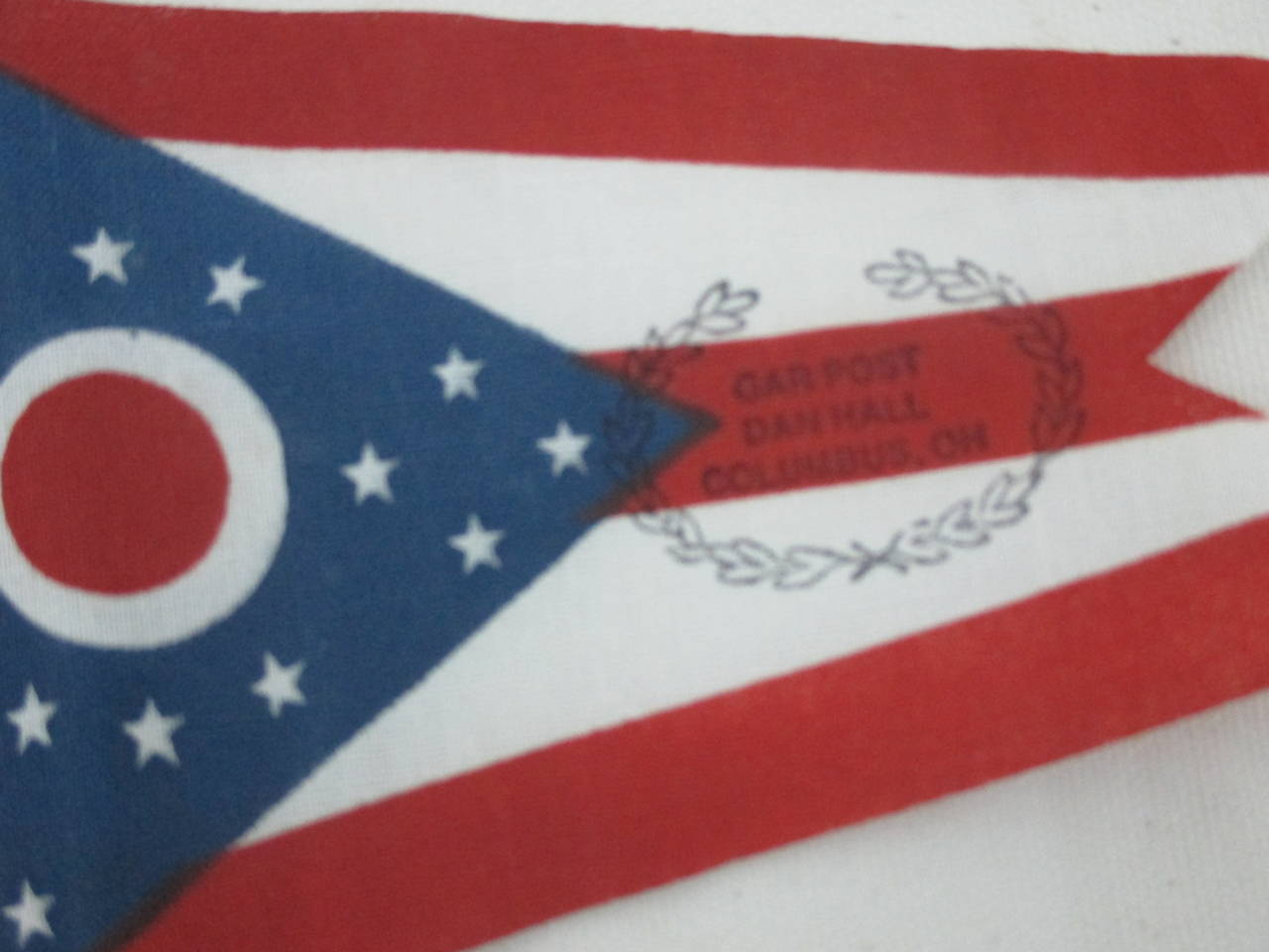 Cotton Ohio Parade Flag with GAR Overprinting