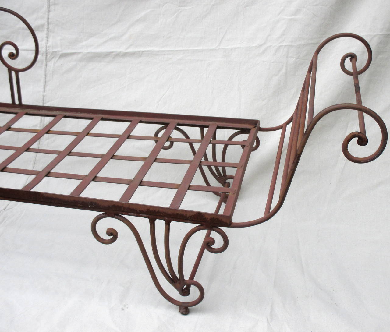 Opposing Pair of Neoclassical Iron Chaises 2