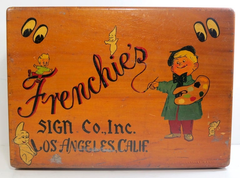 great decorated painters box dated 1956, interior drawers