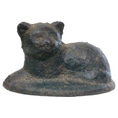Antique 19th C. Iron Cat Paperweight